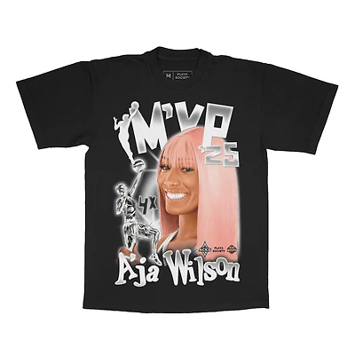 Unisex Playa Society A'ja Wilson Black Las Vegas Aces 2025 WNBA MVP T-Shirt
