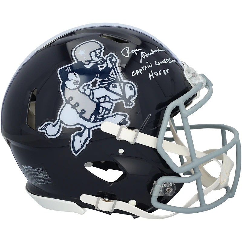 Roger Staubach Dallas Cowboys Autographed Riddell Cowboy Joe Speed Authentic Helmet with Multiple Inscriptions