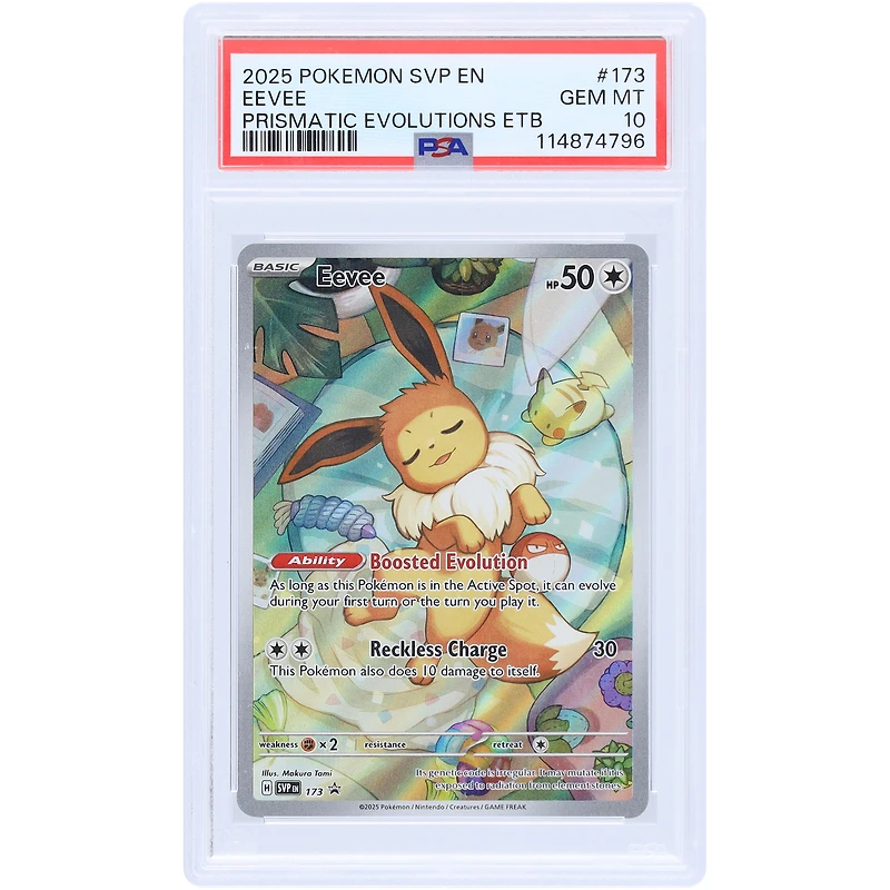 Eevee 2025 Pokemon Scarlet & Violet Promo Cards Prismatic Evolutions #173 PSA Authenticated 10 Card
