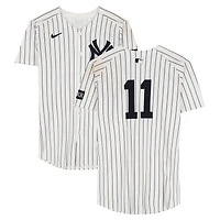 Anthony Volpe New York Yankees Game-Used #11 White Pinstripe Jersey vs. Washington Nationals on August 27, 2025