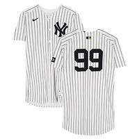 Aaron Judge New York Yankees Game-Used #99 White Pinstripe Jersey vs. Washington Nationals on August 27, 2025 - 2-4, HR, 2 RBI, 2 R
