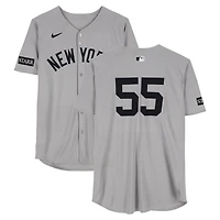 Carlos Rodón New York Yankees Game-Used #55 Gray Jersey vs. Tampa Bay Rays on August 19, 2025 - 6 IP, 2 ER, 5 K, W