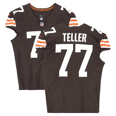 Wyatt Teller Cleveland Browns Game-Used #77 Brown Nike Jersey vs. Cincinnati Bengals on September 7, 2025