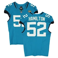 Davon Hamilton Jacksonville Jaguars Game-Used #52 Teal Nike Jersey vs. Carolina Panthers on September 7, 2025