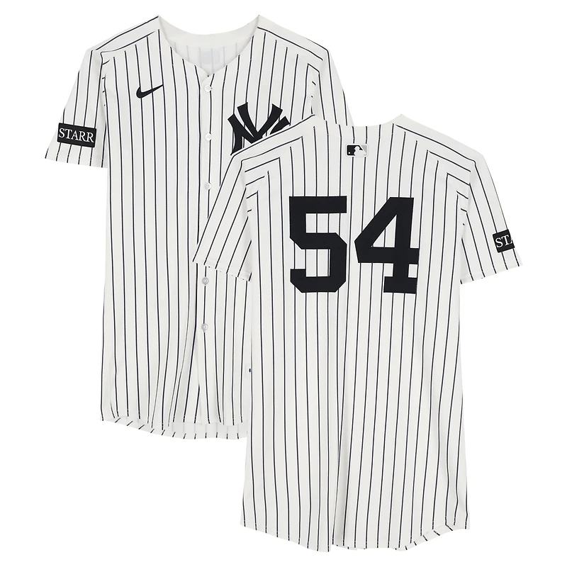 Max Fried New York Yankees Game-Used #54 White Pinstripe Jersey vs. Boston Red Sox on August 22, 2025 - 6 IP, 7 K