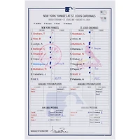 New York Yankees Game-Used Lineup Card vs. St. Louis Cardinals on August 15, 2025