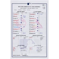 New York Yankees Game-Used Lineup Card vs. St. Louis Cardinals on August 17, 2025