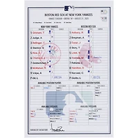 New York Yankees Game-Used Lineup Card vs. Boston Red Sox on August 21, 2025