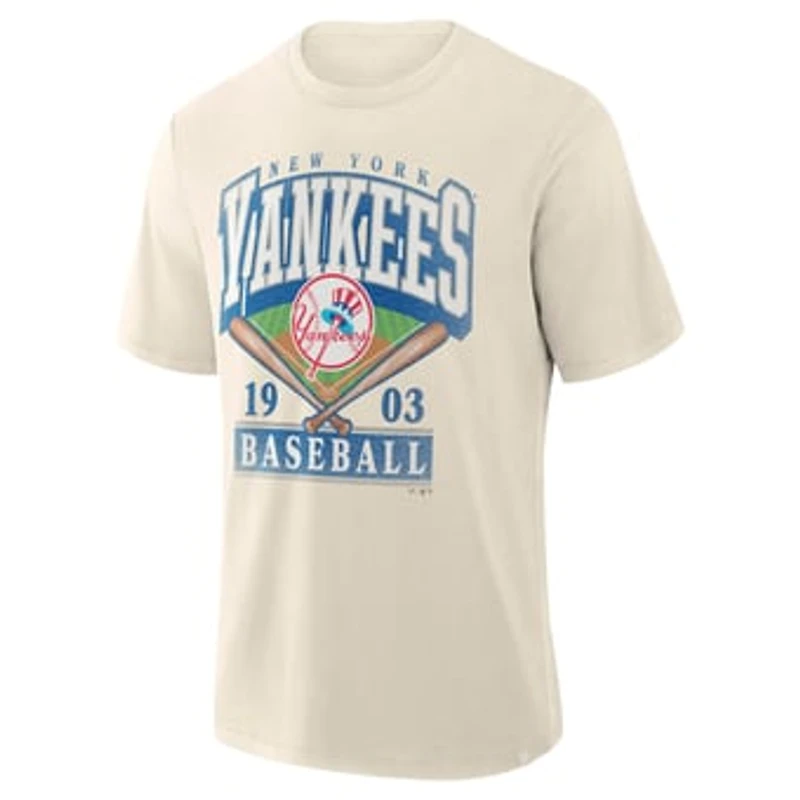 Men's Profile Cream New York Yankees Big & Tall Crewneck T-Shirt