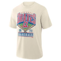 Men's Profile  Cream Atlanta Braves Big & Tall Screen Print T-Shirt