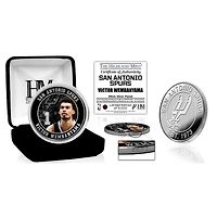 Highland Mint Victor Wembanyama San Antonio Spurs 39mm Silver Plated Color Coin