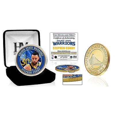 Highland Mint Stephen Curry Golden State Warriors 39mm Bronze Color Coin