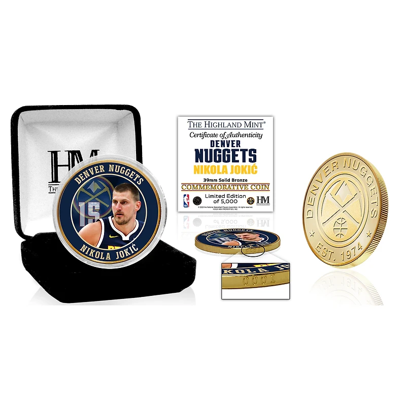 Highland Mint Nikola Jokić Denver Nuggets 39mm Bronze Color Coin