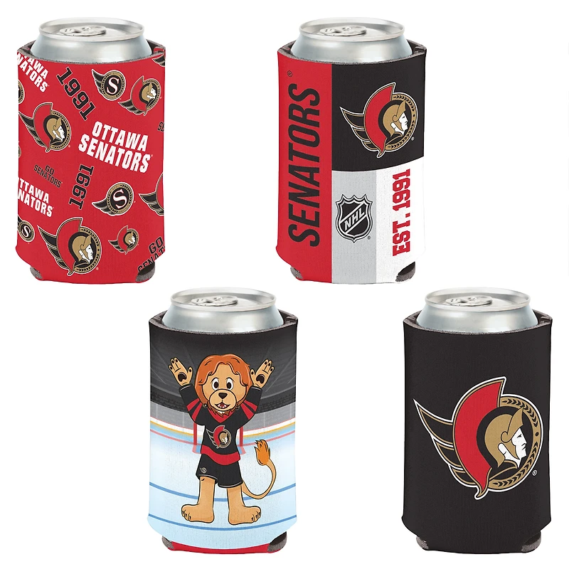 WinCraft Ottawa Senators 4-Pack 12oz. Can Cooler Set