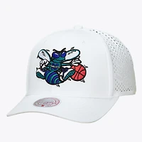 Men's Mitchell & Ness White Charlotte Hornets Perfect Lightweight Pro Crown Adjustable Hat