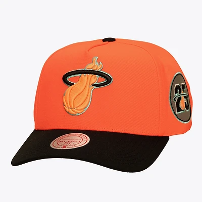 Men's Mitchell & Ness Orange/Black Miami Heat In the City Pro Pinch Snapback Hat