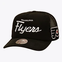 Men's Mitchell & Ness Black Philadelphia Flyers Head Coach Trucker Adjustable Hat