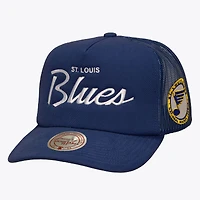 Men's Mitchell & Ness Blue St. Louis Blues Head Coach Trucker Adjustable Hat