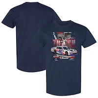 Men's Checkered Flag Sports Navy  2025 Blue Cross NC 250 Xfinity Series Race Win T-Shirt