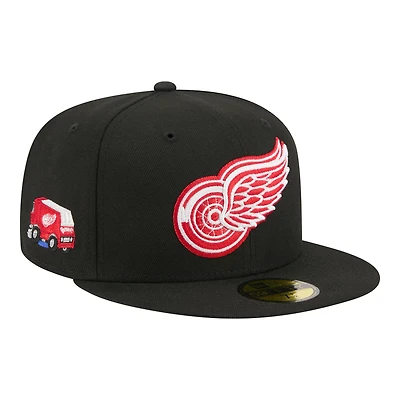 Men's New Era Black Detroit Red Wings Zamboni 59FIFTY Fitted Hat