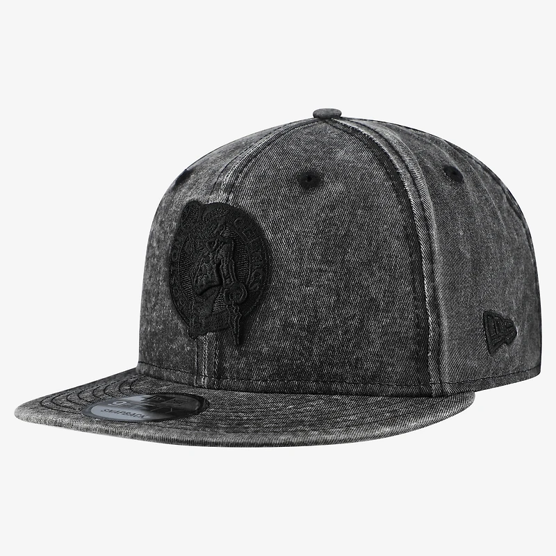 Men's New Era  Black Boston Celtics Washed Tonal 9FIFTY Snapback Hat