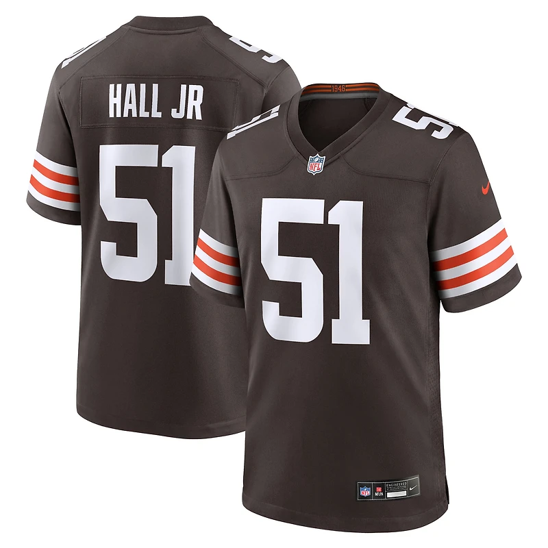 Men's Nike Mike Hall Jr.  Brown Cleveland Browns Team Game Jersey
