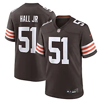 Men's Nike Mike Hall Jr.  Brown Cleveland Browns Team Game Jersey