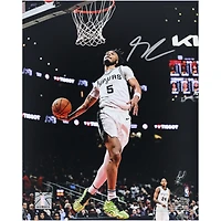 Stephon Castle San Antonio Spurs Autographed 8" x 10" Windmill Dunk Photograph