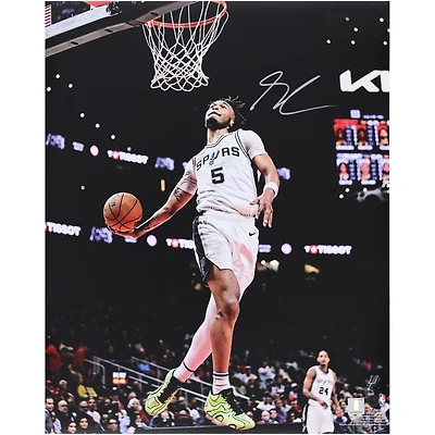 Stephon Castle San Antonio Spurs Autographed 16" x 20" Windmill Dunk Photograph