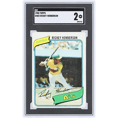 Rickey Henderson Athletics 1980 Topps #482 SGC Authenticated Rookie Card