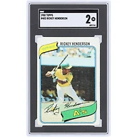 Rickey Henderson Athletics 1980 Topps #482 SGC Authenticated Rookie Card