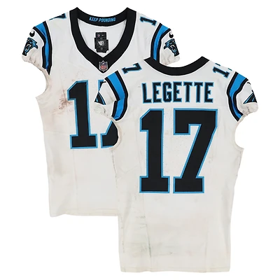 Xavier Legette Carolina Panthers Game-Used #17 White Nike Jersey vs. Jacksonville Jaguars on September 7, 2025