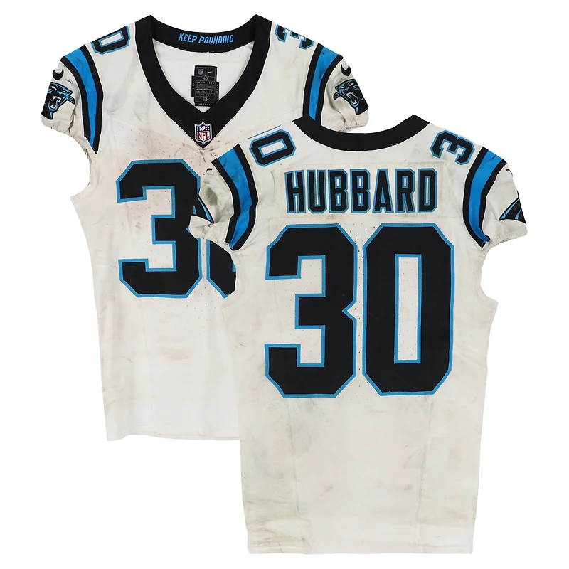 Chuba Hubbard Carolina Panthers Game-Used #30 White Nike Jersey vs. Jacksonville Jaguars on September 7, 2025