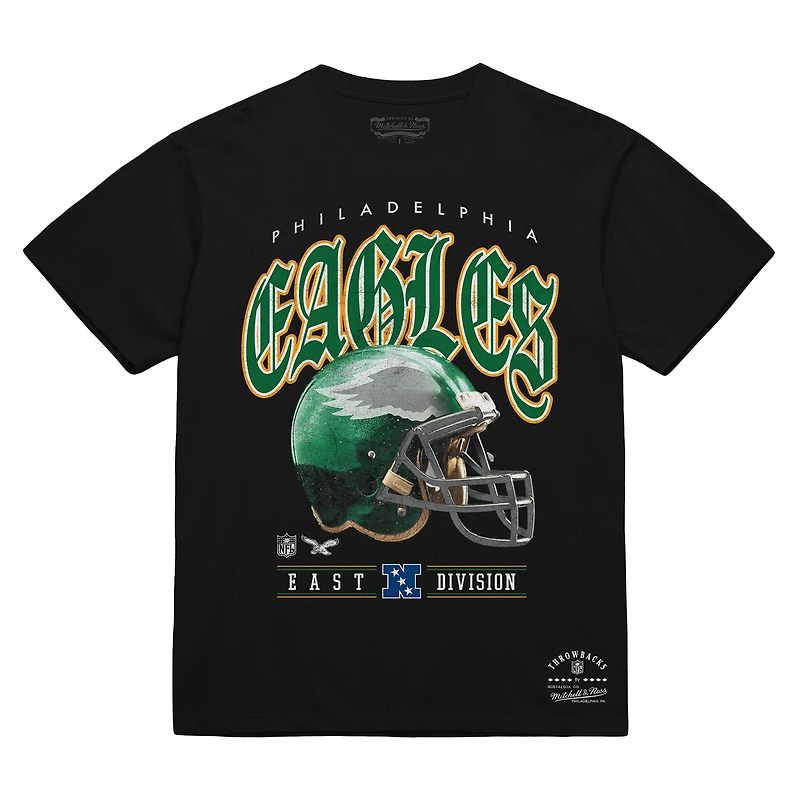 Unisex Mitchell & Ness Black Philadelphia Eagles Classic Helmet T-Shirt