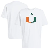 Men's adidas  White Miami Hurricanes Locker Logo T-Shirt