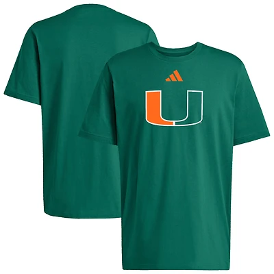 Men's adidas  Green Miami Hurricanes Locker Logo T-Shirt