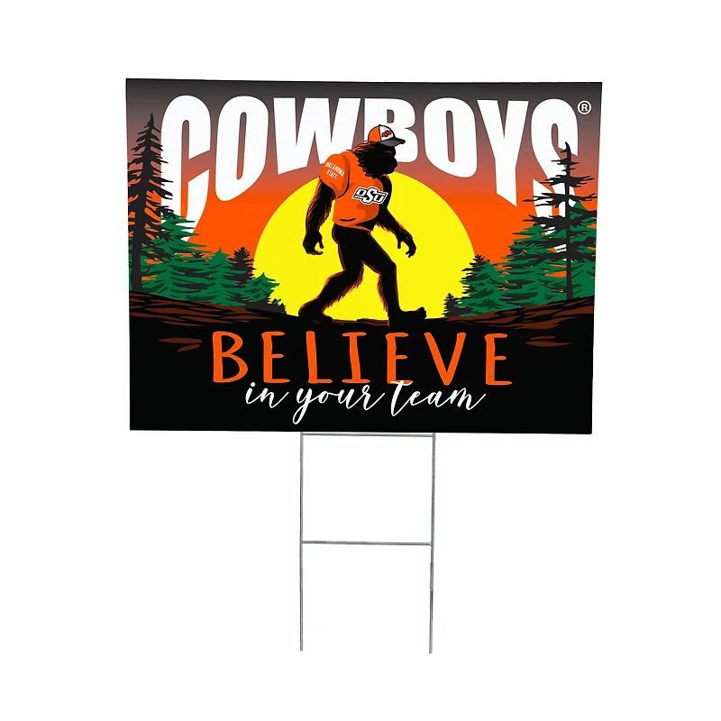 Oklahoma State Cowboys 24" x 18" Bigfoot Believe in Yourself Outdoor Staked Yard Sign