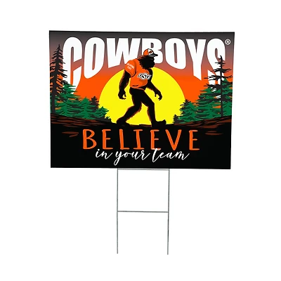 Oklahoma State Cowboys 24" x 18" Bigfoot Believe in Yourself Outdoor Staked Yard Sign