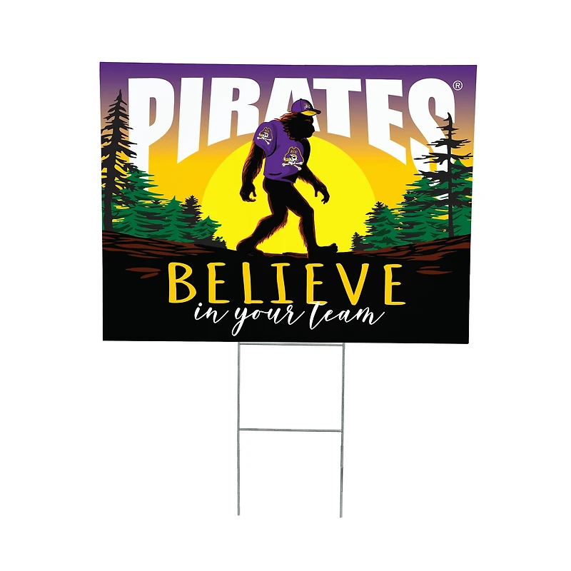 ECU Pirates 24" x 18" Bigfoot Believe in Yourself Outdoor Staked Yard Sign