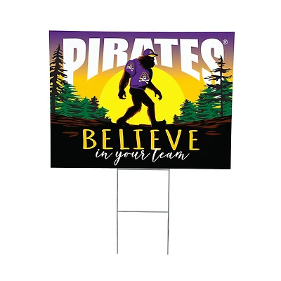 ECU Pirates 24" x 18" Bigfoot Believe in Yourself Outdoor Staked Yard Sign