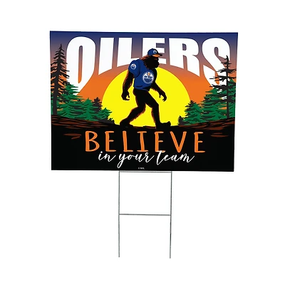 Edmonton Oilers 24" x 18" Bigfoot Believe in Yourself Outdoor Staked Yard Sign