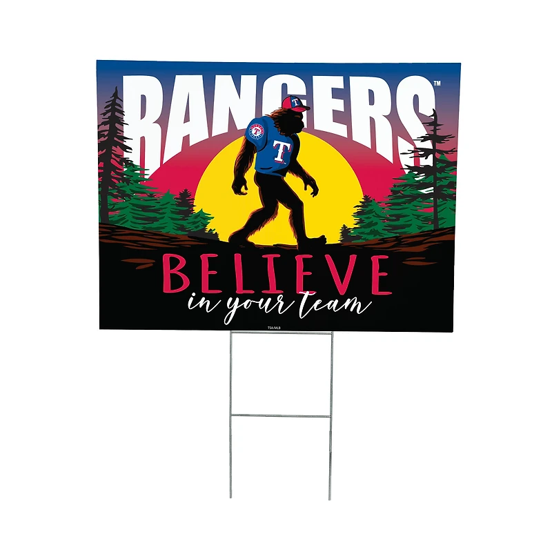 Texas Rangers 24" x 18" Bigfoot Believe in Yourself Outdoor Staked Yard Sign