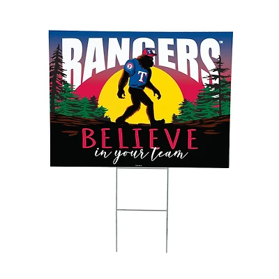 Texas Rangers 24" x 18" Bigfoot Believe in Yourself Outdoor Staked Yard Sign