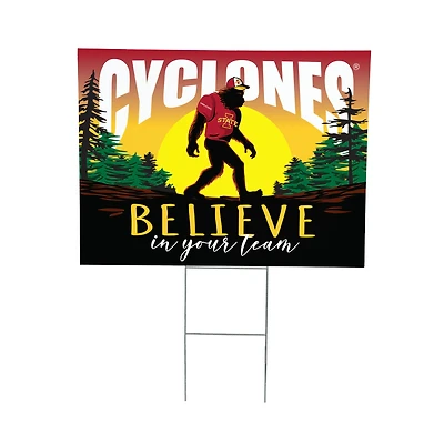 Iowa State Cyclones 24" x 18" Bigfoot Believe in Yourself Outdoor Staked Yard Sign