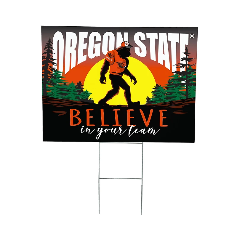 Oregon State Beavers 24" x 18" Bigfoot Believe in Yourself Outdoor Staked Yard Sign