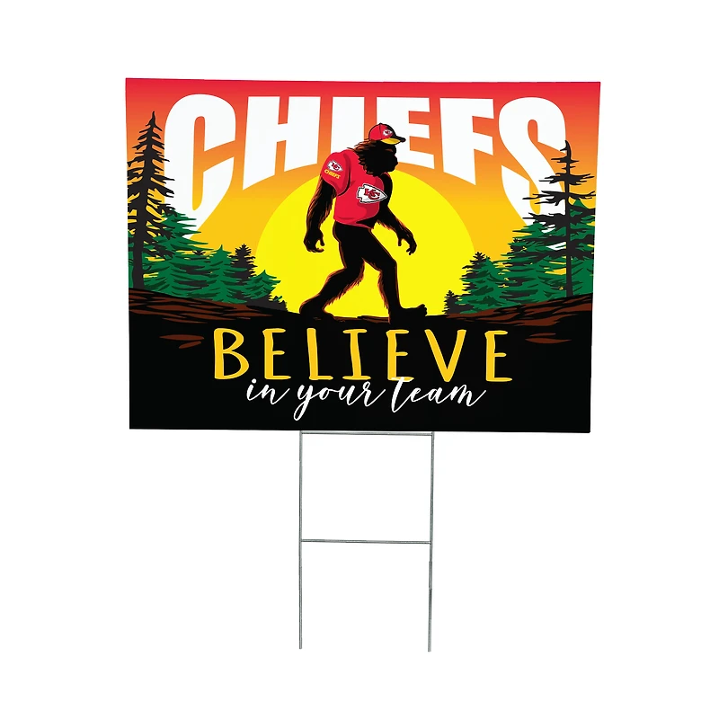 Kansas City Chiefs 24" x 18" Bigfoot Believe in Yourself Outdoor Staked Yard Sign