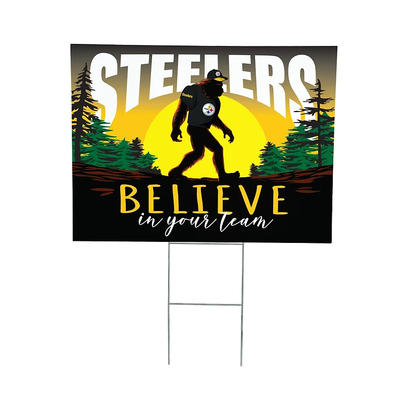 Pittsburgh Steelers 24" x 18" Bigfoot Believe in Yourself Outdoor Staked Yard Sign