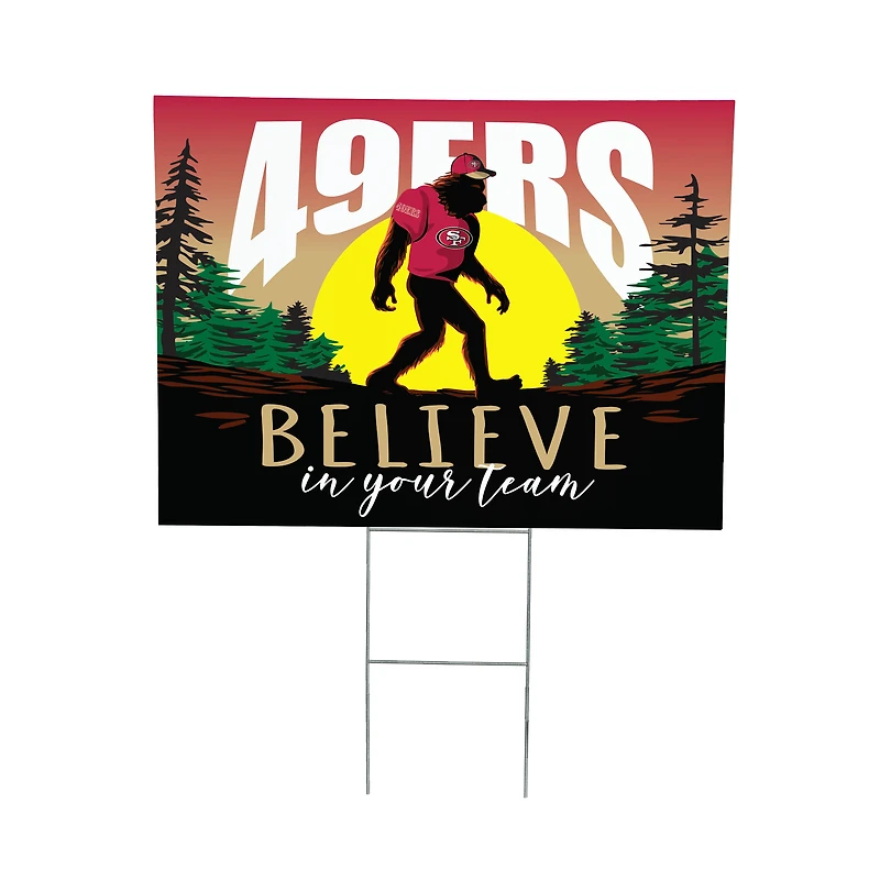 San Francisco 49ers 24" x 18" Bigfoot Believe in Yourself Outdoor Staked Yard Sign