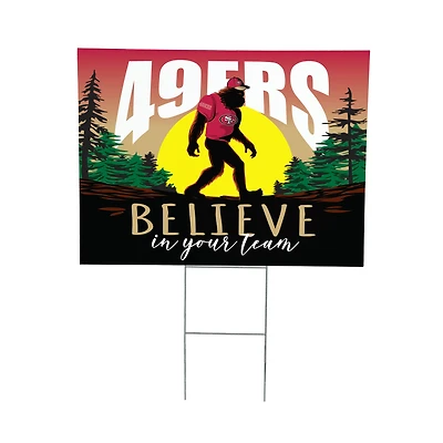 San Francisco 49ers 24" x 18" Bigfoot Believe in Yourself Outdoor Staked Yard Sign