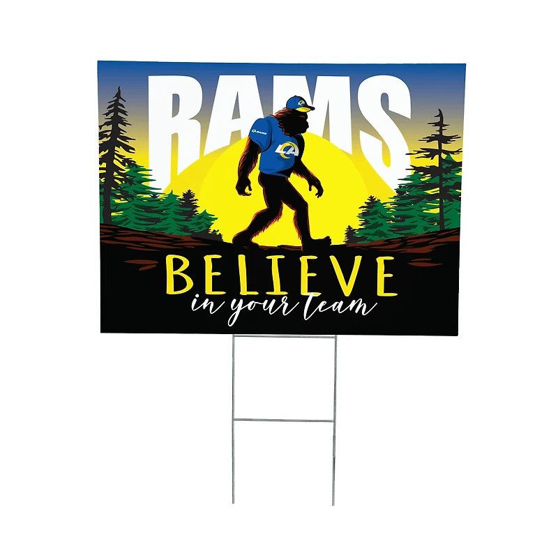 Los Angeles Rams 24" x 18" Bigfoot Believe in Yourself Outdoor Staked Yard Sign